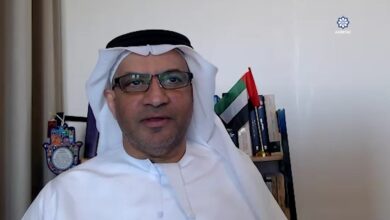الدكتور سالم الكتبي خلال مقابلته مع برنامج «أذربيجان والعالم» على وكالة أذرتاج