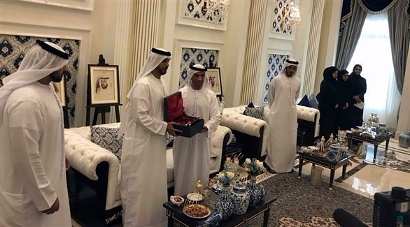 حفل إطلاق كتاب «فخر العروبة» في مجلس الشيخ خليفة بن محمد بن خالد آل نهيان، أبوظبي، 22 أغسطس 2017.