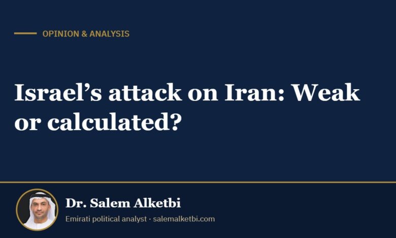 Israel’s attack on Iran: Weak or calculated? – Dr. Salem Alketbi