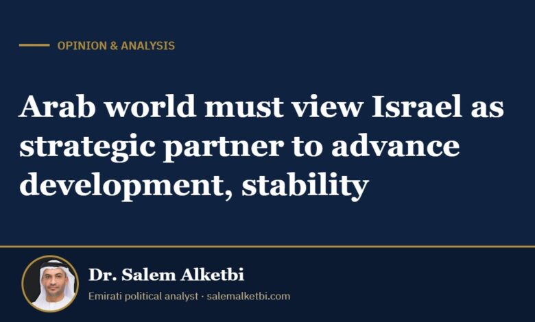 Arab world must view Israel as strategic partner to advance development, stability – Dr. Salem Alketbi