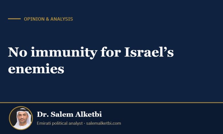 No immunity for Israel’s enemies – Dr. Salem Alketbi