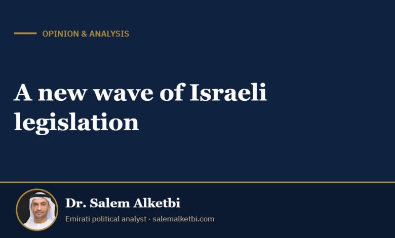 A new wave of Israeli legislation – Dr. Salem Alketbi
