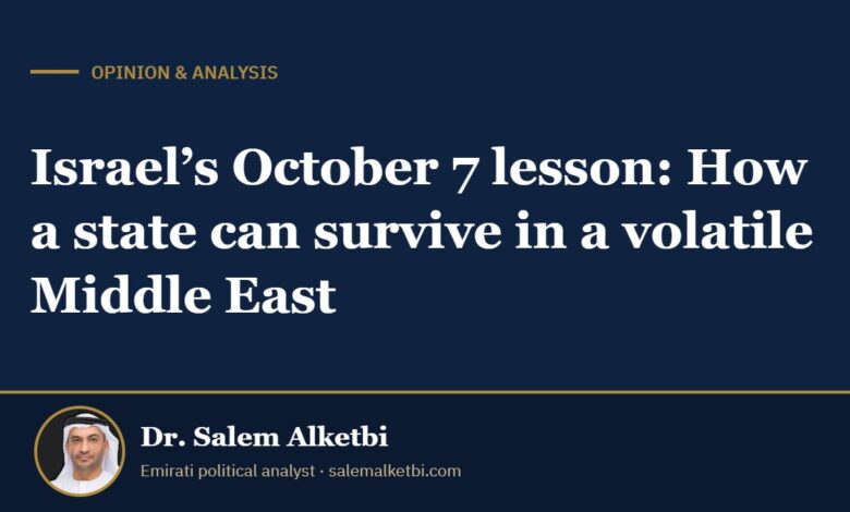 Israel’s October 7 lesson: How a state can survive in a volatile Middle East – Dr. Salem Alketbi