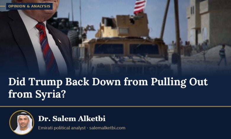 Did Trump Back Down from Pulling Out from Syria? – Dr. Salem Alketbi