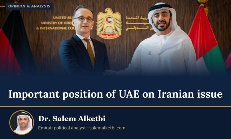 Important position of UAE on Iranian issue – Dr. Salem Alketbi