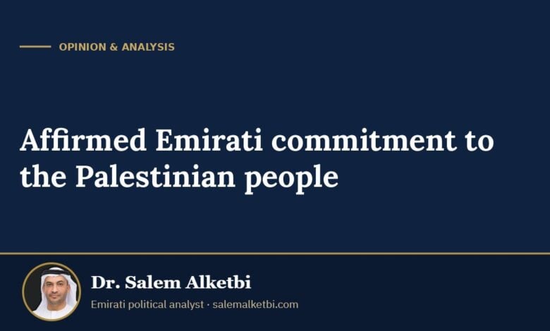 Affirmed Emirati commitment to the Palestinian people – Dr. Salem Alketbi
