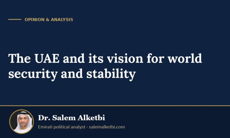 The UAE and its vision for world security and stability – Dr. Salem Alketbi