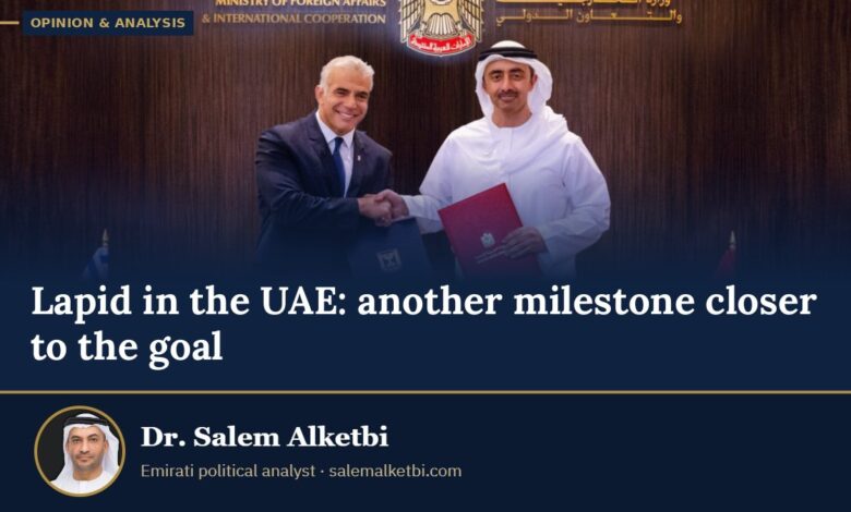 Lapid in the UAE: another milestone closer to the goal – Dr. Salem Alketbi