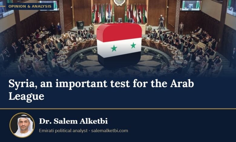 Syria, an important test for the Arab League – Dr. Salem Alketbi