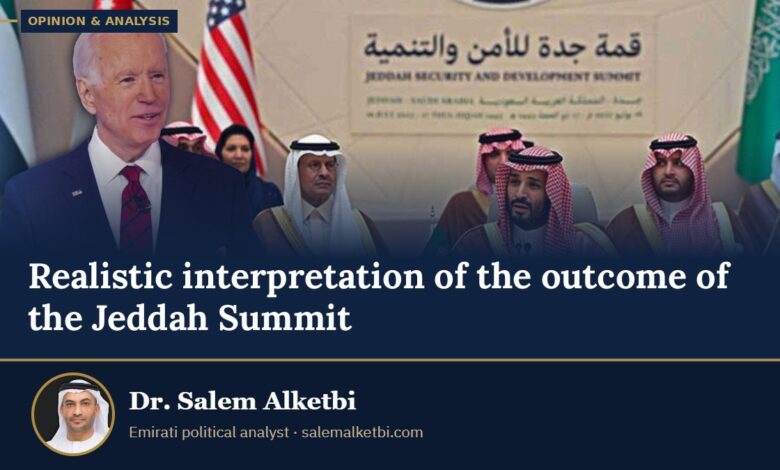 Realistic interpretation of the outcome of the Jeddah Summit – Dr. Salem Alketbi