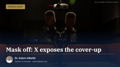 Mask off: X exposes the cover-up